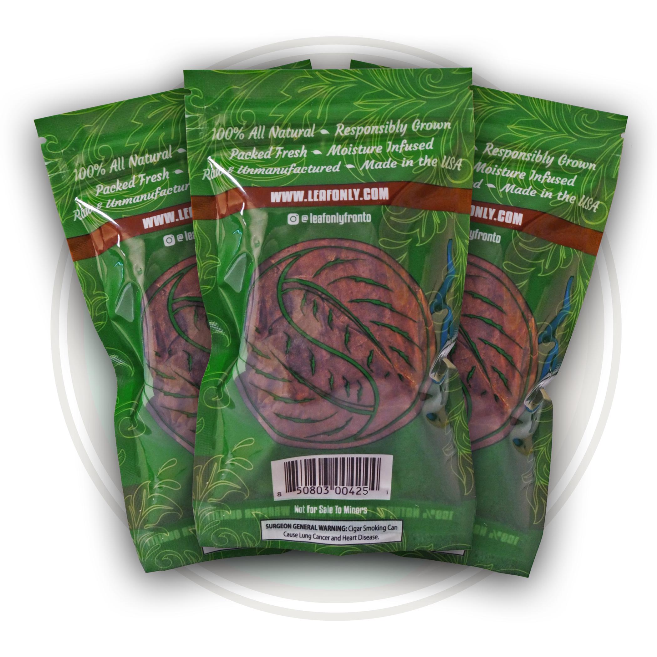 Single Fronto Leaf Dark. Leaf Only Packaged Fronto Wrapper Tobacco
